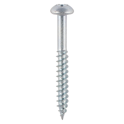 No.10 x 2" (4.8x50mm) Timco Woodscrew, Twin-thread Round Head Pozi No.2 (Boxed in 200's, Outer case of 3000) 00102CRWZ