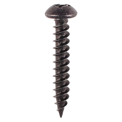 No.8 x 1" (4.2x25mm) Timco Blackjax Woodscrew, Twin-thread Round Head Pozi No.2, Black Passivated (Boxed in 200's, Outer box of 1000) 00081BJC