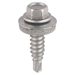 6.3 x 25 Timco Hex agon Head Stitching Screw, Steel Ruspert Silver Plated. Timco code: S25W16B