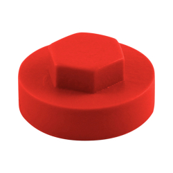 16mm Cover Cap Poppy Red to suit hexagon head self drill screws with 16mm washers