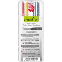 Pica 4020 Refill Leads Graphite, Red & Yellow Set of 8