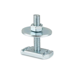 M10 x 40mm Channel stud, nut, & washer. Steel zinc plated. Unistrut compatible