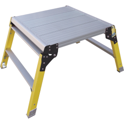 Fibreglass Hop-up Work Platform, 600 x 600mm Platform, 470mm Height HOP60F