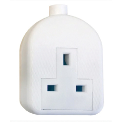 13 Amp 3 Pin White Rubber Single Socket 240V